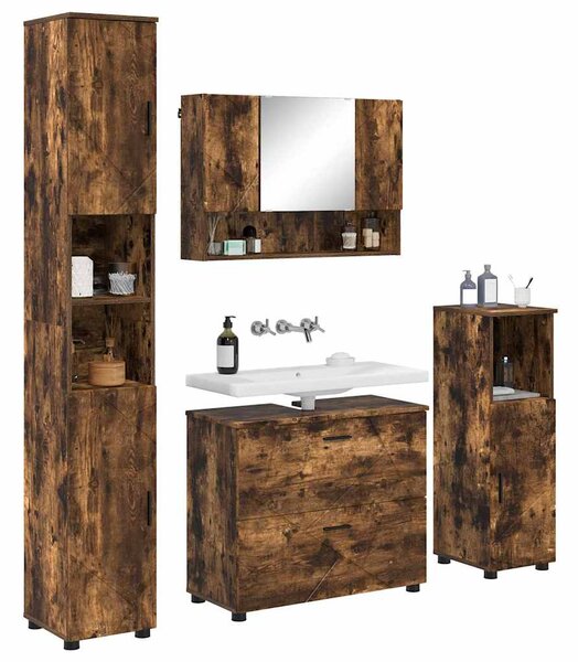Sada koupelnového nábytku 4 ks Kouřový dub 35 x 30 x 192 cm 3393048