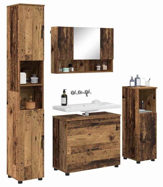 Sada koupelnového nábytku 4 ks Staré dřevo 35 x 30 x 192 cm 3393051
