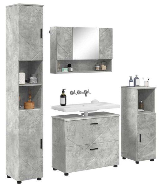 Sada koupelnového nábytku 4 ks Betonově šedá 35 x 30 x 192 cm 3393046
