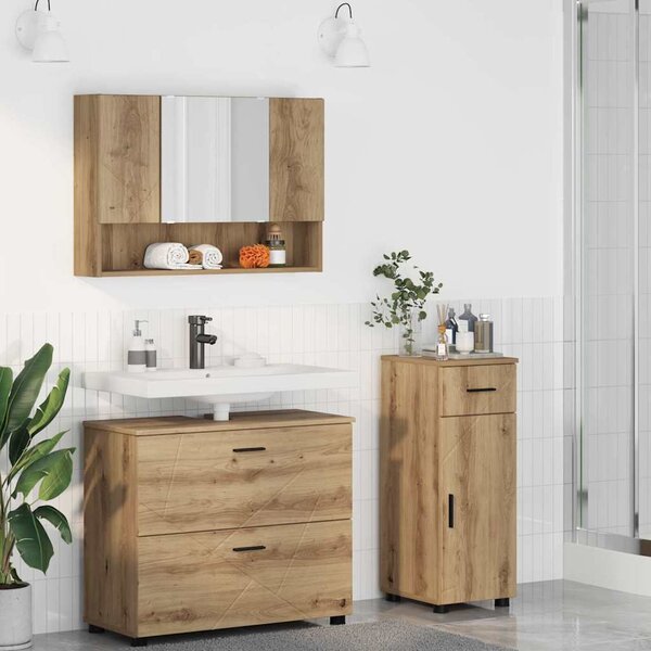 Sada koupelnového nábytku 3 ks Artisanový dub 76,5 x 35 x 64 cm 3393042