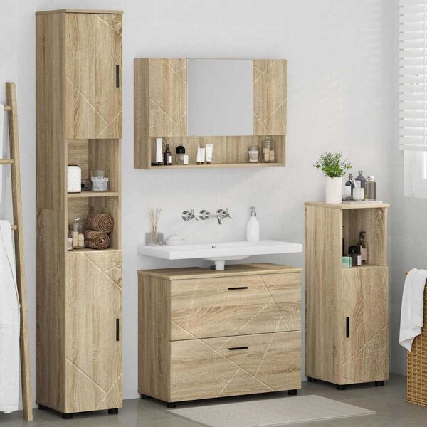 Sada koupelnového nábytku 4 ks Sonoma dub 35 x 30 x 192 cm 3393045