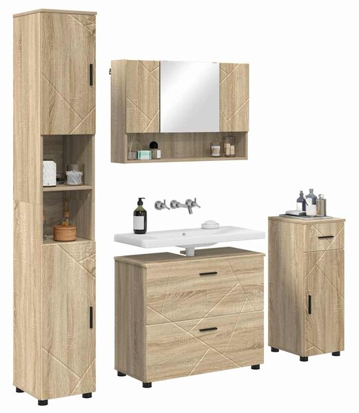 Sada koupelnového nábytku 4 ks Sonoma dub 35 x 30 x 192 cm 3393055