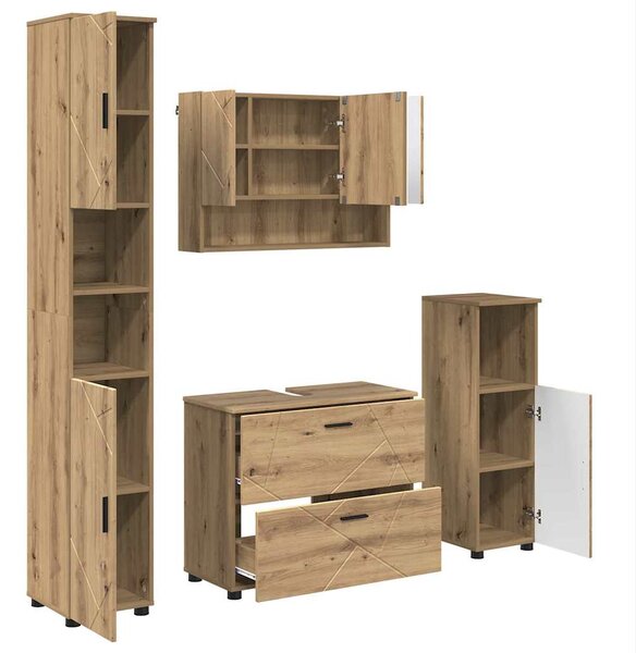 Sada koupelnového nábytku 4 ks Artisanový dub 35 x 30 x 192 cm 3393052