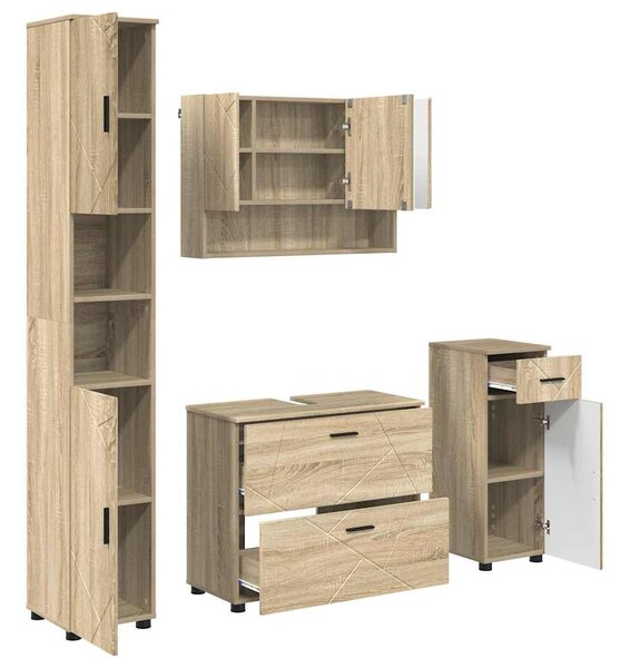 Sada koupelnového nábytku 4 ks Sonoma dub 35 x 30 x 192 cm 3393055