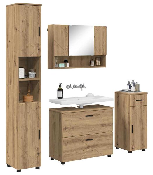 Sada koupelnového nábytku 4 ks Artisanový dub 35 x 30 x 192 cm 3393062