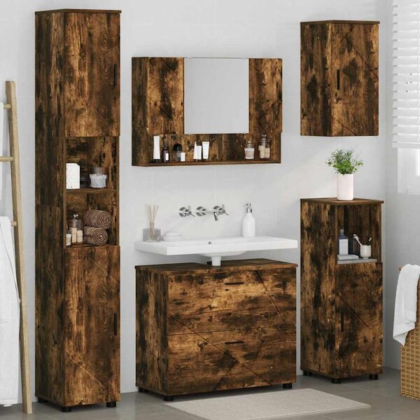 Sada koupelnového nábytku 5 ks Kouřový dub 35 x 30 x 192 cm 3393068
