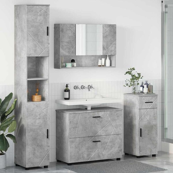 Sada koupelnového nábytku 4 ks Betonově šedá 35 x 30 x 192 cm 3393056