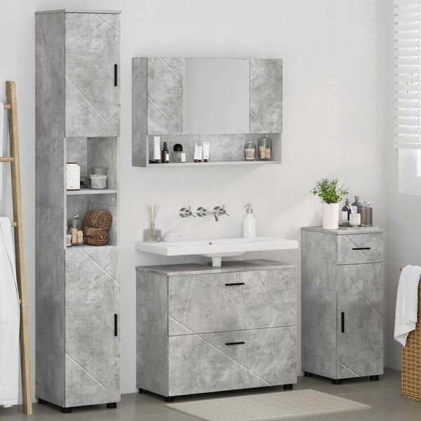 Sada koupelnového nábytku 4 ks Betonově šedá 35 x 30 x 192 cm 3393056