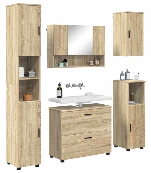 Sada koupelnového nábytku 5 ks Sonoma dub 35 x 30 x 192 cm 3393065