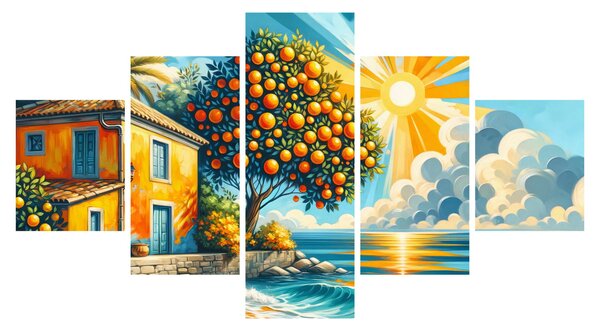 Obraz - Dům s pomeranči I. (125x70 cm)