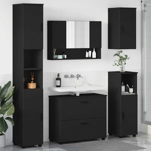 Sada koupelnového nábytku 5 ks Černá 35 x 30 x 192 cm 3393064