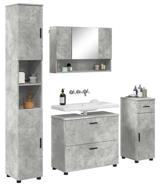 Sada koupelnového nábytku 4 ks Betonově šedá 35 x 30 x 192 cm 3393056
