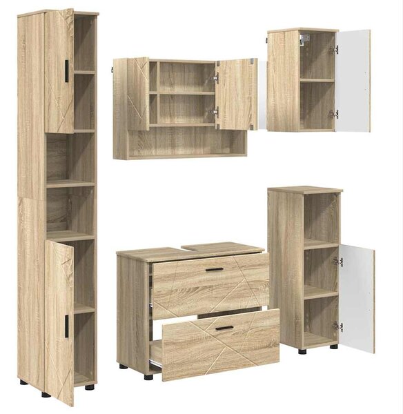 Sada koupelnového nábytku 5 ks Sonoma dub 35 x 30 x 192 cm 3393065