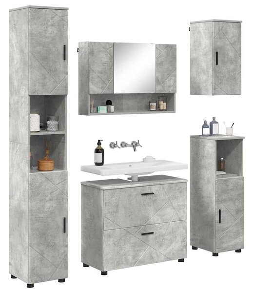 Sada koupelnového nábytku 5 ks Betonově šedá 35 x 30 x 192 cm 3393066