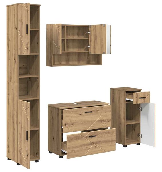 Sada koupelnového nábytku 4 ks Artisanový dub 35 x 30 x 192 cm 3393062