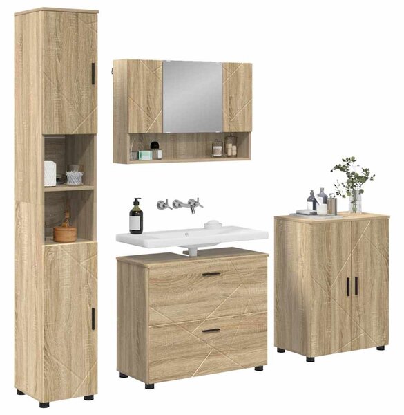 Sada koupelnového nábytku 4 ks Sonoma dub 35 x 30 x 192 cm 3393085