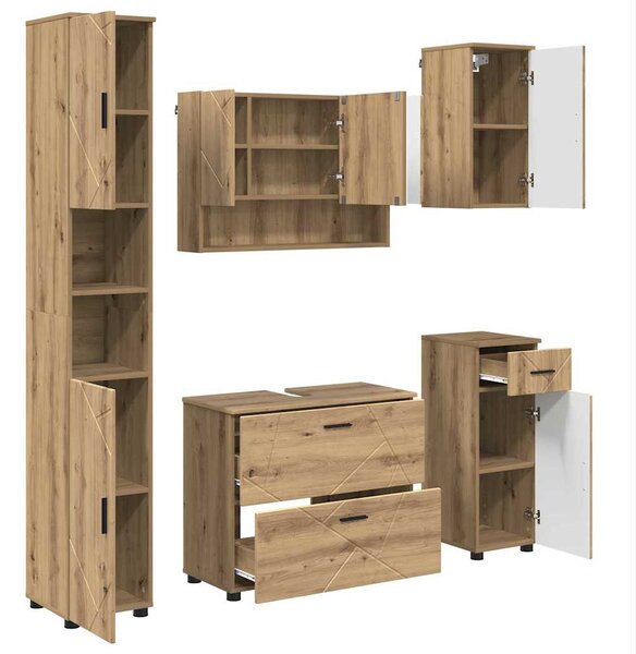 Sada koupelnového nábytku 5 ks Artisanový dub 35 x 30 x 192 cm 3393082