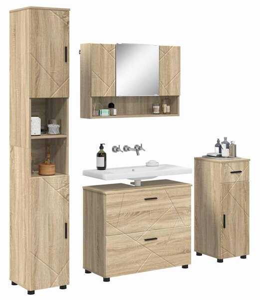 Sada koupelnového nábytku 5 ks Sonoma dub 35 x 30 x 192 cm 3393075