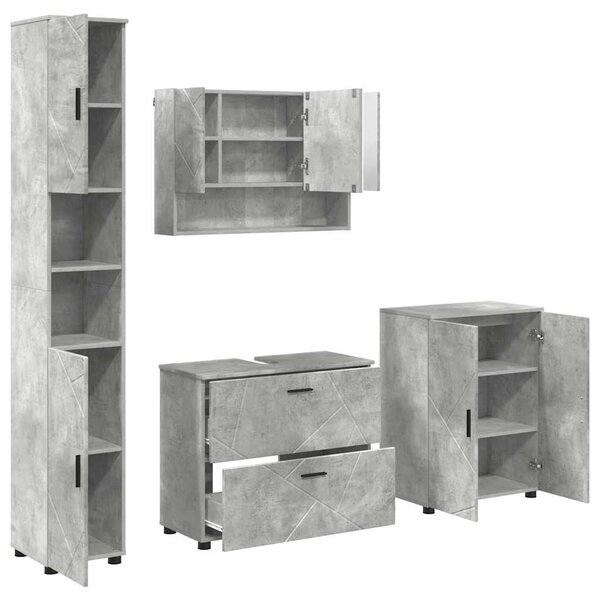 Sada koupelnového nábytku 4 ks Betonově šedá 35 x 30 x 192 cm 3393086