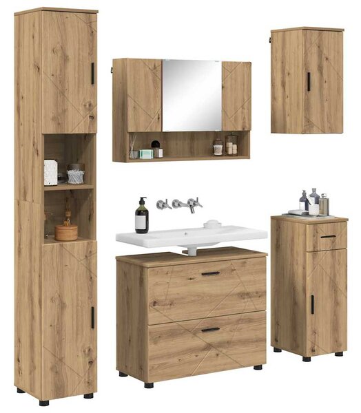 Sada koupelnového nábytku 5 ks Artisanový dub 35 x 30 x 192 cm 3393082