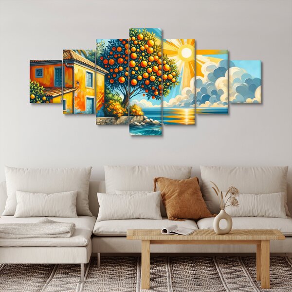 Obraz - Dům s pomeranči I. (210x100 cm)