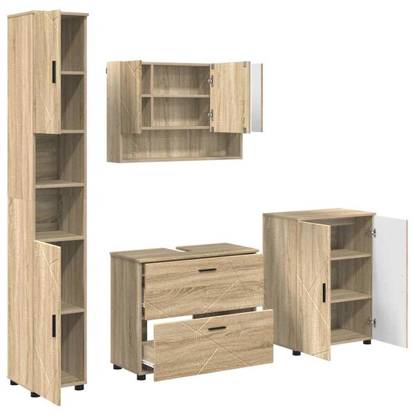 Sada koupelnového nábytku 4 ks Sonoma dub 35 x 30 x 192 cm 3393085