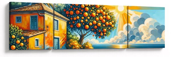 Obraz - Dům s pomeranči I. (170x50 cm)