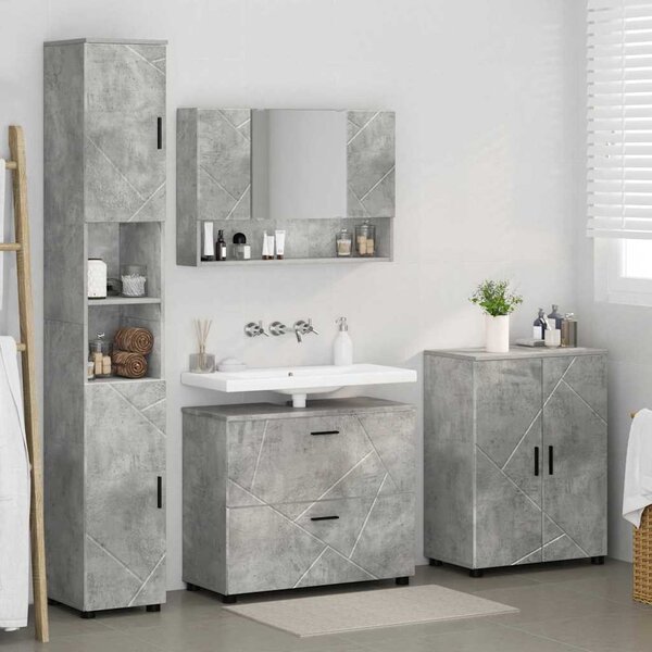 Sada koupelnového nábytku 4 ks Betonově šedá 35 x 30 x 192 cm 3393086