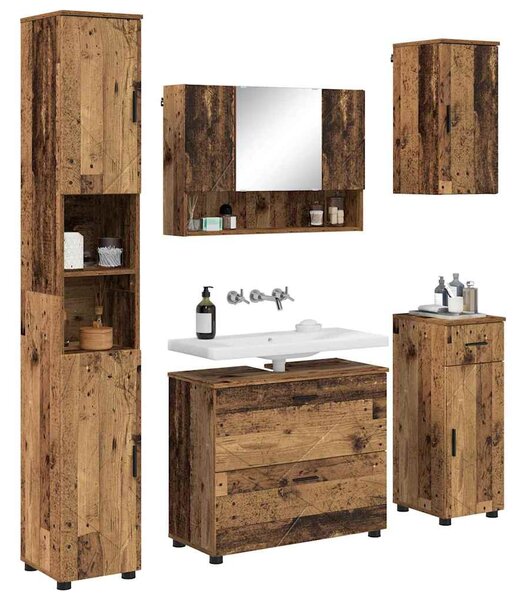 Sada koupelnového nábytku 5 ks Staré dřevo 35 x 30 x 192 cm 3393081