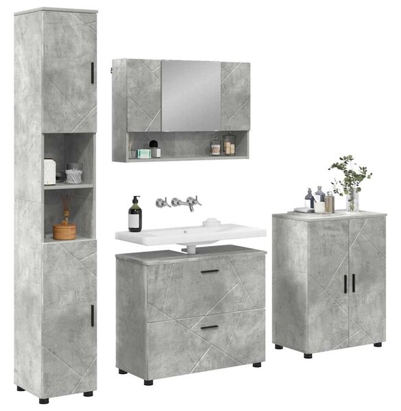 Sada koupelnového nábytku 4 ks Betonově šedá 35 x 30 x 192 cm 3393086