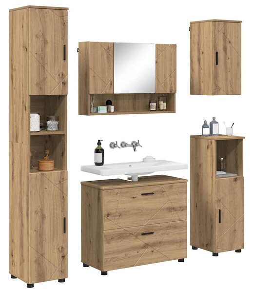 Sada koupelnového nábytku 5 ks Artisanový dub 35 x 30 x 192 cm 3393072
