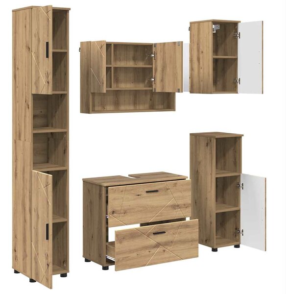 Sada koupelnového nábytku 5 ks Artisanový dub 35 x 30 x 192 cm 3393072