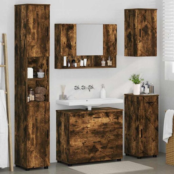 Sada koupelnového nábytku 5 ks Kouřový dub 35 x 30 x 192 cm 3393078