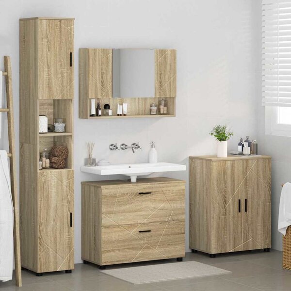 Sada koupelnového nábytku 4 ks Sonoma dub 35 x 30 x 192 cm 3393085