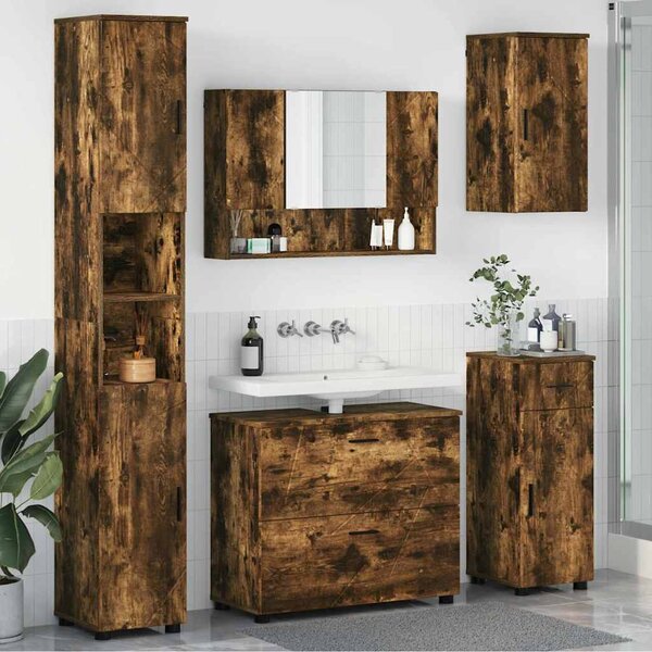 Sada koupelnového nábytku 5 ks Kouřový dub 35 x 30 x 192 cm 3393078