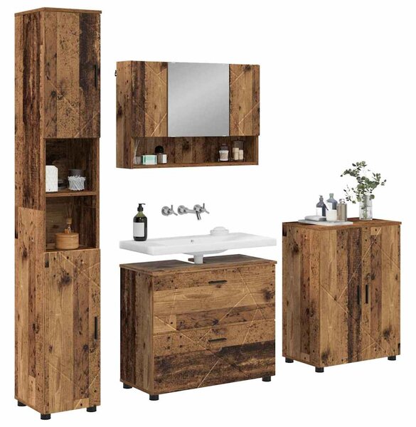 Sada koupelnového nábytku 4 ks Staré dřevo 35 x 30 x 192 cm 3393091