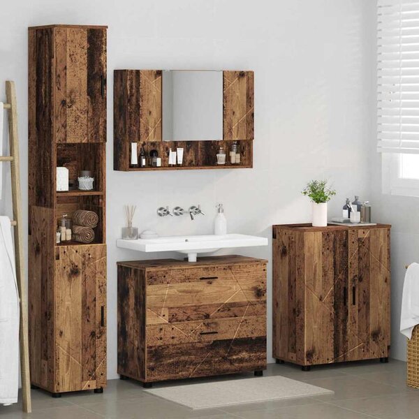 Sada koupelnového nábytku 4 ks Staré dřevo 35 x 30 x 192 cm 3393091