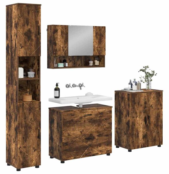 Sada koupelnového nábytku 4 ks Kouřový dub 35 x 30 x 192 cm 3393088