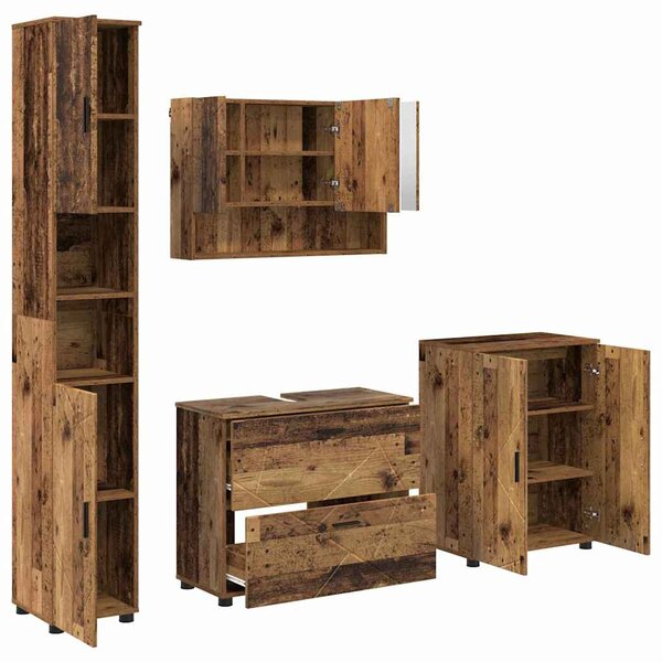 Sada koupelnového nábytku 4 ks Staré dřevo 35 x 30 x 192 cm 3393091