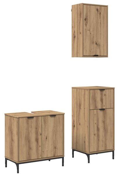 Sada koupelnového nábytku 3 ks Artisanový dub 39,5 x 36 x 88 cm 3393112