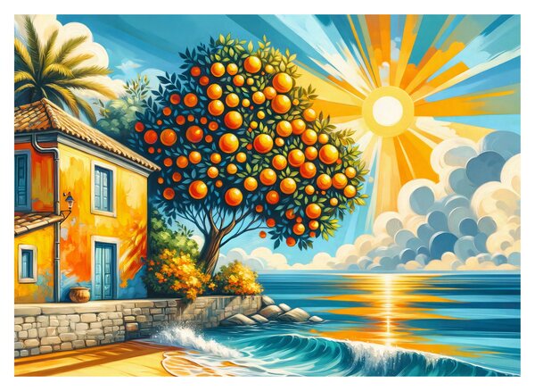 Obraz - Dům s pomeranči I. (70x50 cm)