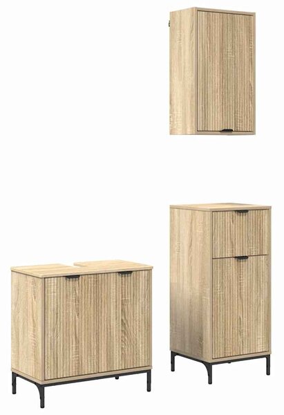 Sada koupelnového nábytku 3 ks Sonoma dub 39,5 x 36 x 88 cm 3393105