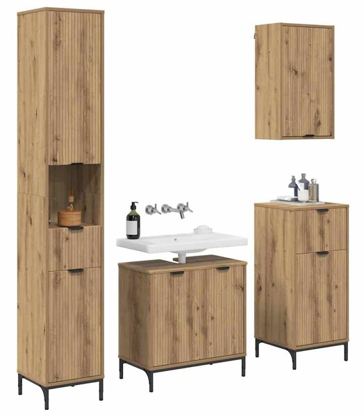 Sada koupelnového nábytku 4 ks Artisanový dub 3393122