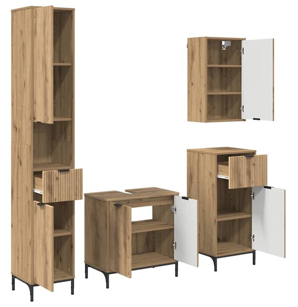 Sada koupelnového nábytku 4 ks Artisanový dub 3393122