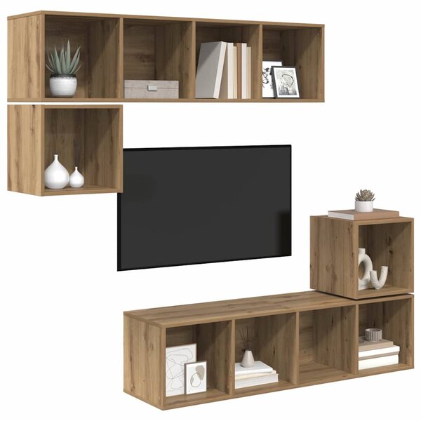 Sestava TV skříněk 4 ks Artisanový dub Kompozitní dřevo 3393128