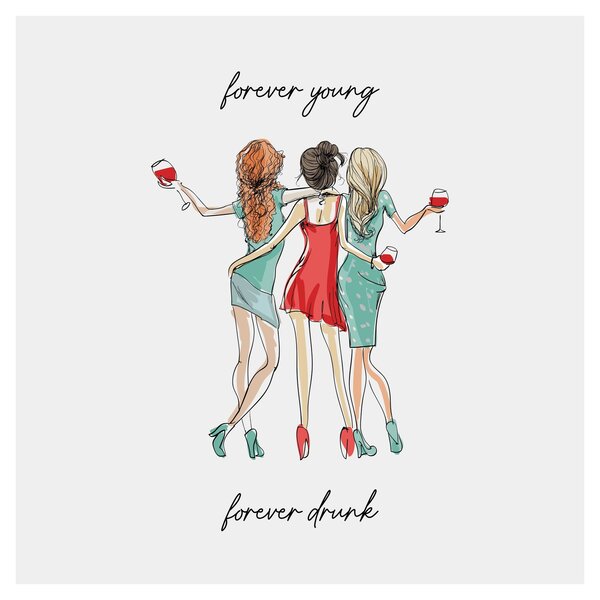 Obraz - Forever young, forever drunk (30x30 cm)