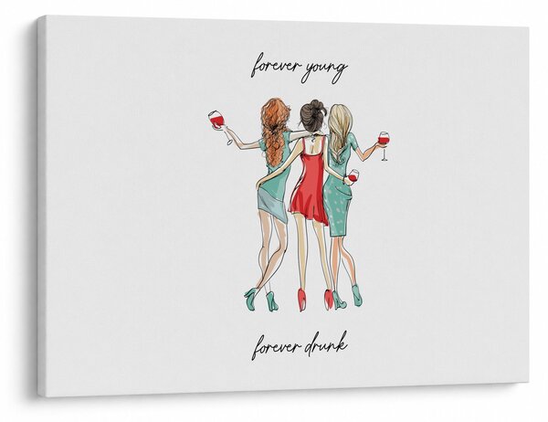 Obraz - Forever young, forever drunk (70x50 cm)