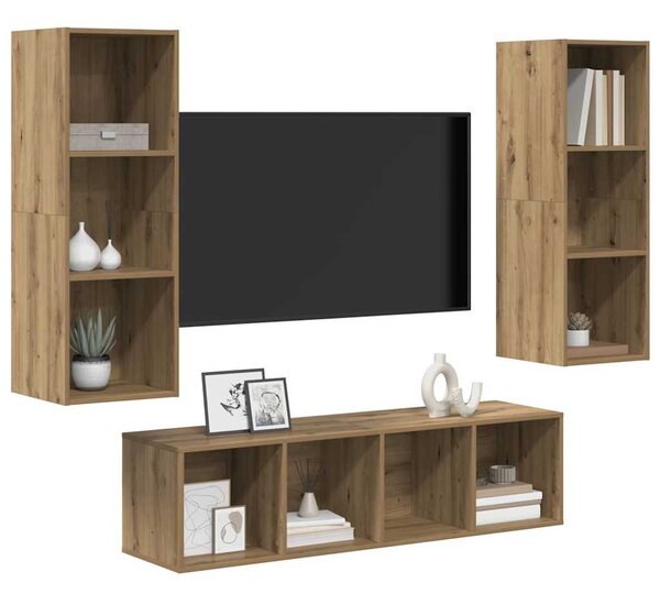 Sestava TV skříněk 3 ks Artisanový dub Kompozitní dřevo 3393131