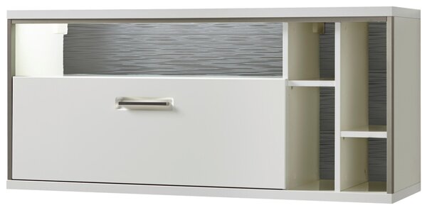 ZÁVĚSNÁ SKŘÍŇKA, šedá, barvy stříbra, bílá, vysoce lesklá bílá, 124/56/38 cm Livetastic - Online Only obývací stěny, Online Only