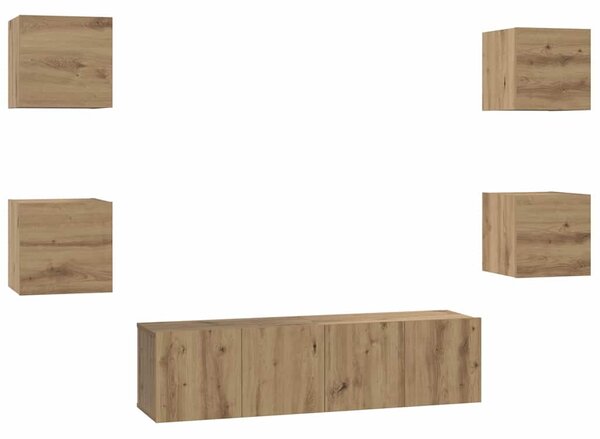 Sestava TV skříněk 6 ks Artisanový dub Kompozitní dřevo 3393143